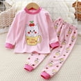 thumbnail image 1 of Qingpeng Toddler Girl Set Cute Print Crewneck Sweatshirt & Pajama Pants Fall Winter Sleepwear Outfits Set Clothes, 1 of 3