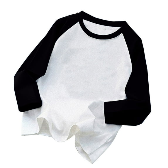 Qingpeng Toddler Girls Boys Long Sleeve Cotton Pullover Shirts Casual Creneck Baseball Tee Shirt Top