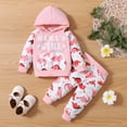 thumbnail image 1 of Qingpeng Toddler Baby Girls Clothes Outfits Long Sleeve Solid Color Front Zipper Hoodie Sweatshirt and Jogger Pants 2 Piece Fall Winter Sweatsuit Set, 1 of 8