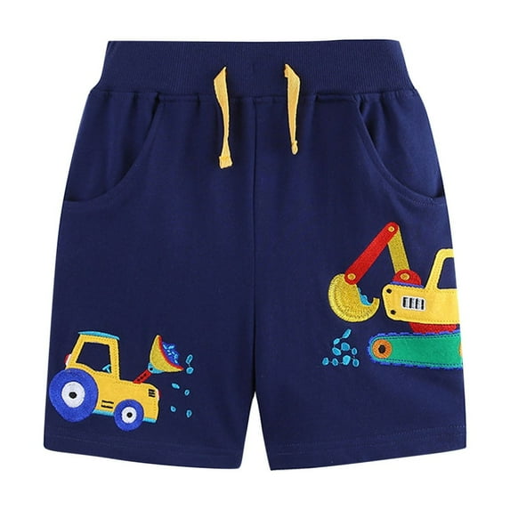 Qingpeng Toddler Boys Cotton Shorts Boys Casual Shorts Pull-on Shorts Soft Comfy Shorts for Summer