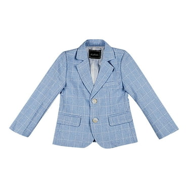 Qingpeng Toddler Boys Formal Uniform Suits Jacket Kids Casual Slim Fit Button Dress Clothes