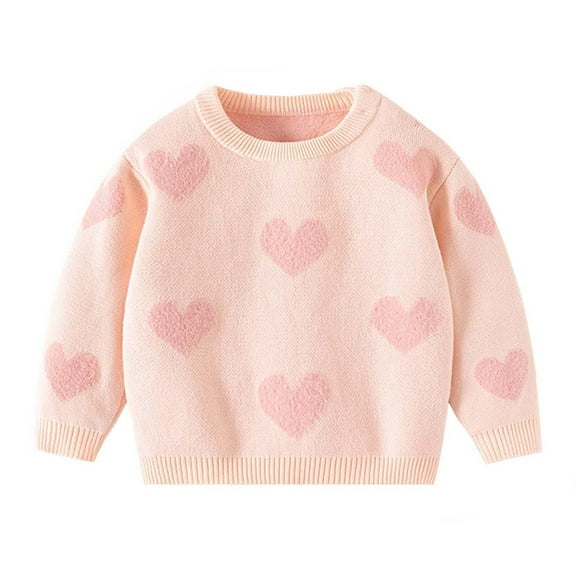Qingpeng Toddler Boys Girls Cotton Knit Pullover Sweater Kids Casual Loose Cute Printed Pullover Round Neck Long Sleeves Sweatshirt