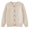 thumbnail image 1 of Qingpeng Toddler Boys Girls Knit Solid Cardigan Casual Loose Button Long Sleeves Sweater, 1 of 9