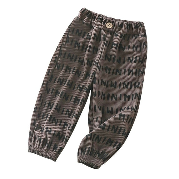 Qingpeng Toddler Girls Boys Joggers Kids Casual Loose Elastic Waist Plaid Pants Age 1-8 Years