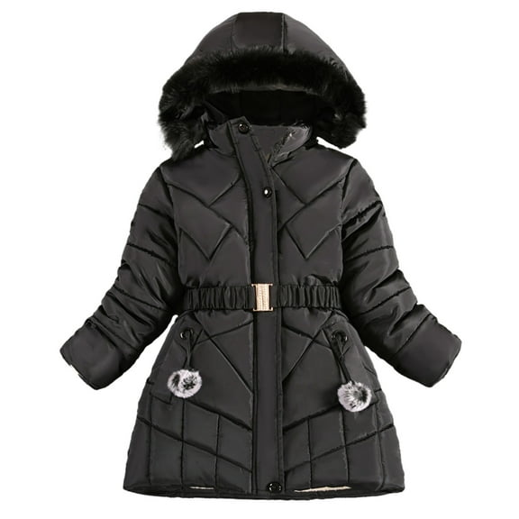 Qingpeng Toddler Girls Boys Warm Winter Coats Kids Hooded Cotton Lightweight Jacket Thick Warm Waterproof Windproof Jackets