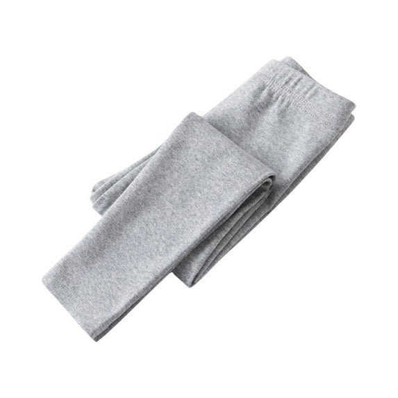 Qingpeng Toddler Girls Cotton Leggings Kids Casual Slim Elastic Waist Solid Tights Spring Fall Thin Trousers