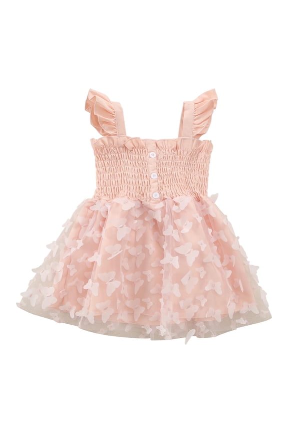 Toddler Girls Cotton Princess Dress Formal Photo Shoot Outfit Summer Solid Sleeveless Dress Clothes 1-5T