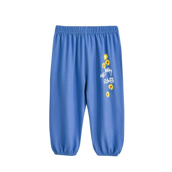 Qingpeng Toddler Girls Denim Joggers Kids Elastic Waist Casual Loose Soft Solid Jeans Cute Sweatpants