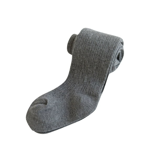 Qingpeng Toddler Little Girls Cotton Leggings Fall Winter Footed Thick Cable Knit Solid Tights Winter Thermal Pantyhose