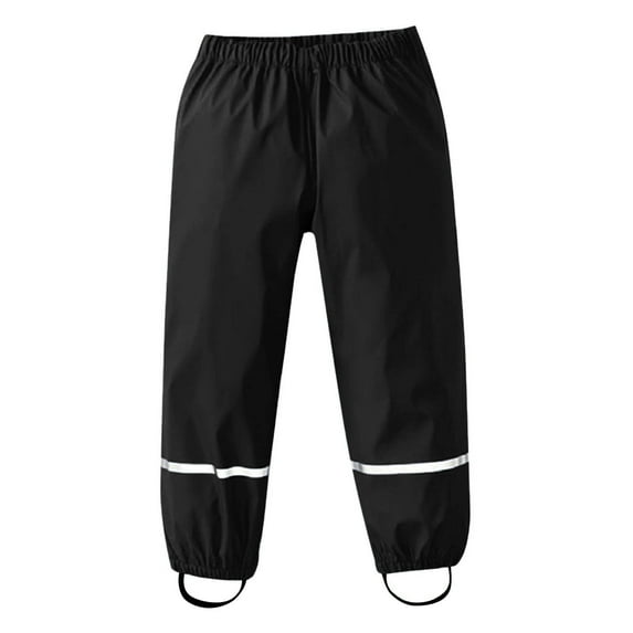 Qingpeng Toddler Waterproof Rain Pants Dirty Proof Breathable Trousers Windbreak Cute Outwear Pants for Boys and Girls 2-12 Years