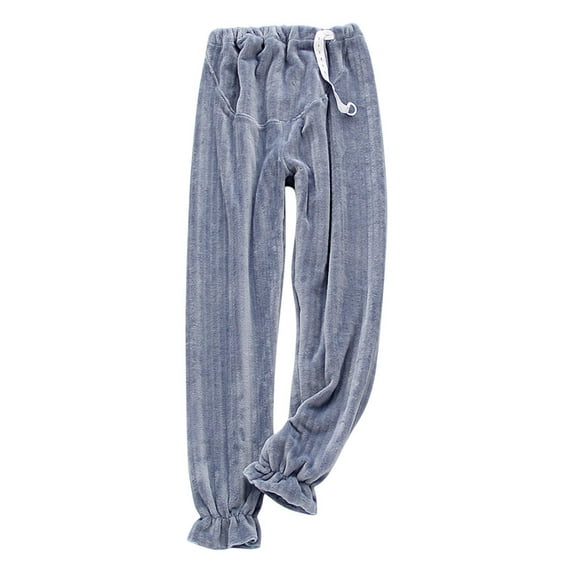 Qingpeng Women Maternity Pajama Pant Stretchy Comfy Wide Soft Elastic Pregnancy Lounge Casual Pants Fall Winter Warm Solid Pants