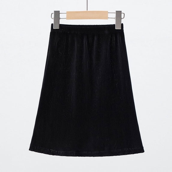 Qingpeng Women's Basic Mid Length Dress Elastic Waits Straight Skirt