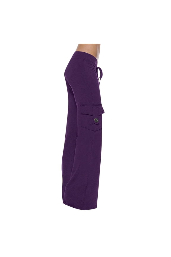 Yoga Flare Leggings for Women Elastic High Waisted Drawstring Yoga Casual Pants Workout Leggings Cargo with Pockets Bootcut Yoga Pants