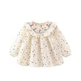 thumbnail image 1 of Qingpeng Girls Long Sleeve Polka Dot Dress Ruffle Collar Flower Embroidery A Line Casual Wear for Girls, 1 of 9