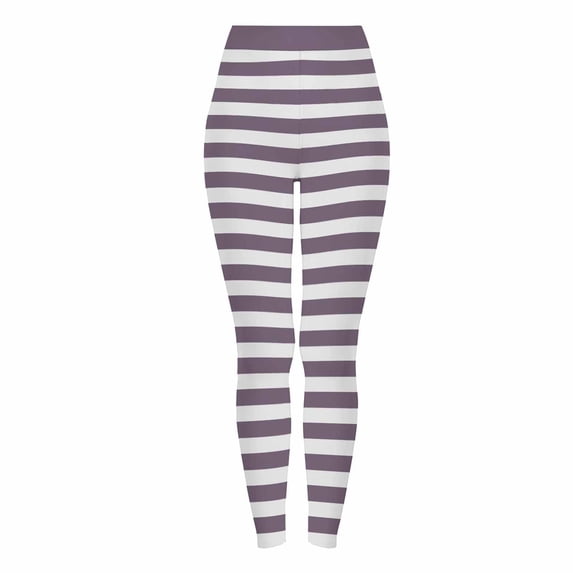Qingpeng Halloween Striped Print High Waist Leggings for Women Stretchy Fitness Running Workout Sports Casual Pants