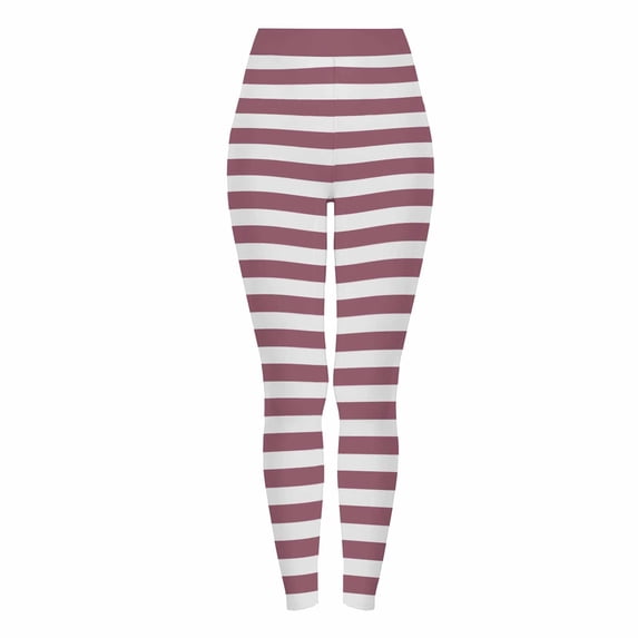 Qingpeng Halloween Striped Print High Waist Leggings for Women Stretchy Fitness Running Workout Sports Casual Pants