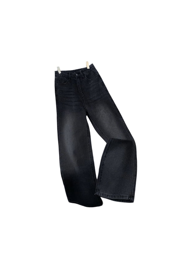 Jeans for Women Retro Washed High Waisted Slimming and Sagging Wide Leg Pants Loose Fit Denim Jeans