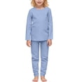 thumbnail image 1 of Qingpeng Kids Smooth​ Thermal Set Long Sleeve Crewneck Top Pants for Autumn Winter Matching Outfit Set for Kids, 1 of 6