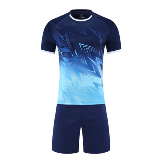 Qingpeng Kids Sports Training Short Sleeve Crew Neck Graphic Top Elastic Waist Shorts Soccer Football Uniform Matching Outfit Set for Kids