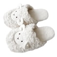 thumbnail image 1 of Qingpeng Ladies Closed Toe Open Back Plush Slippers Soft Cozy House Shoes Comfortable Indoor Footwear with Playful Sheep Design for Home, 1 of 8
