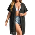 thumbnail image 1 of Qingpeng Lightweight Summer Crochet Cardigan for Women Short Sleeve Boho Oversized Open Front Beach Cardigan, 1 of 5