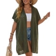 thumbnail image 1 of Qingpeng Lightweight Summer Crochet Cardigan for Women Short Sleeve Boho Oversized Open Front Beach Cardigan, 1 of 5
