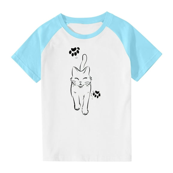 Qingpeng Little Girls Boys' Short Sleeve Crewneck T-Shirts Top Tee Toddler Boys' Cotton T-Shirt