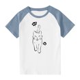 thumbnail image 1 of Qingpeng Little Girls Boys' Short Sleeve Crewneck T-Shirts Top Tee Toddler Boys' Cotton T-Shirt, 1 of 8