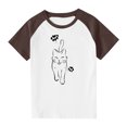 thumbnail image 1 of Qingpeng Little Girls Boys' Short Sleeve Crewneck T-Shirts Top Tee Toddler Boys' Cotton T-Shirt, 1 of 8