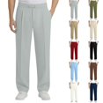 thumbnail image 1 of Qingpeng Mens Business Casual Pleated Trousers Loose Straight Elastic Waisted High Vertical Drape Pants with Pockets for Daily Wear, 1 of 7