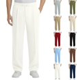 thumbnail image 1 of Qingpeng Mens Business Casual Pleated Trousers Loose Straight Elastic Waisted High Vertical Drape Pants with Pockets for Daily Wear, 1 of 7