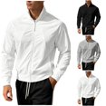 thumbnail image 1 of Qingpeng Mens Full Zipper Stand Collar Track Jacket Lightweight Raglan Sleeve Athletic Tops Ribbed Cuffs Casual Sports Jacket, 1 of 5