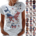 thumbnail image 1 of Qingpeng Patriotic T Shirts for Women Summer Cute Print Independence Day Shirts Women's Short Sleeve Casual Tee Tops Size S-XXL, 1 of 5