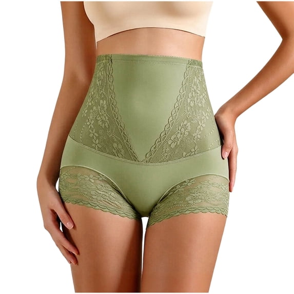 Qingpeng Stylish Women High Waist Lace Shapewear Briefs Elastic Hip Lifting Breathable Shaping Underwear Size M-XXXXXL