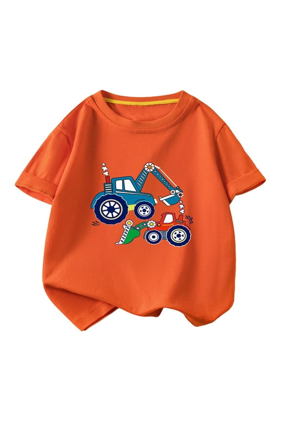 Toddler Boys Casual Graphic Tee Cute Pattern Print Shirt for Little Boys Girls