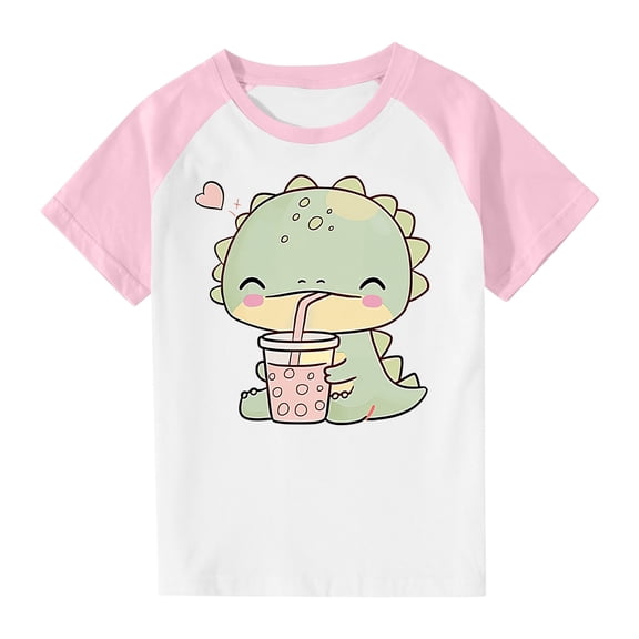 Qingpeng Toddler Boys Girl's T Shirts Cartoon Print Short Sleeve Crew Neck Cute Graphic Tees