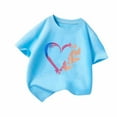 thumbnail image 1 of Qingpeng Toddler Boys Girl's T-Shirts Cute Love Heart T Shirts Casual Short Sleeve Tee, 1 of 5