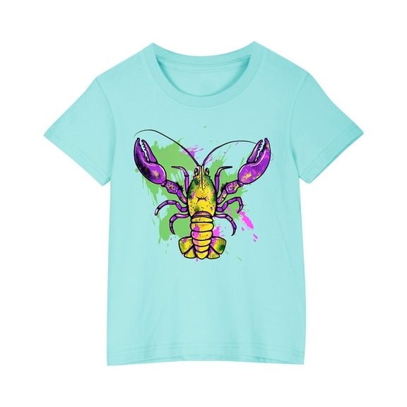 Qingpeng Toddler Boys Girls Crawfish Shirt Funny Spicy Crawfish Tshirt Short Sleeve Tee