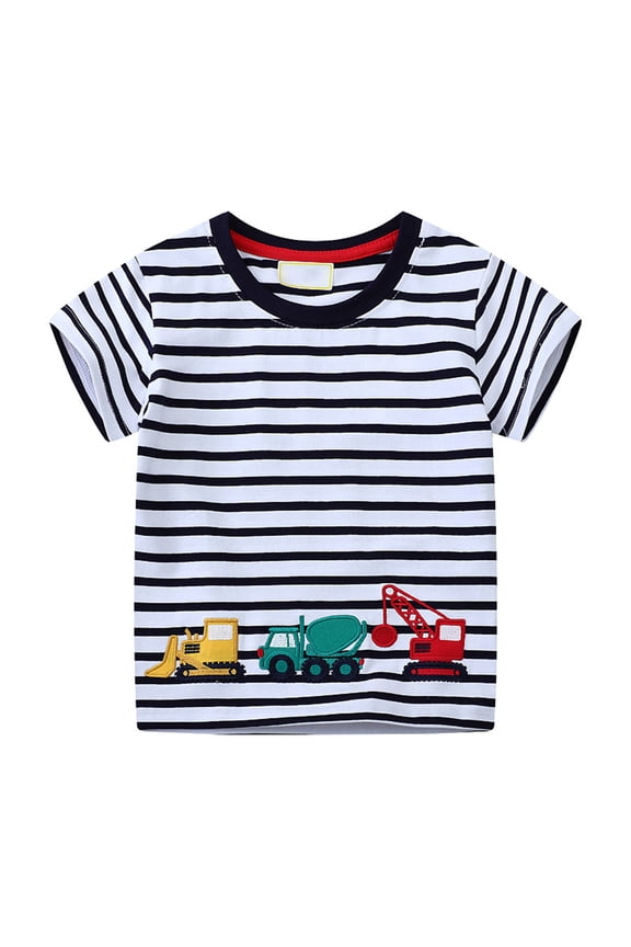 Toddler Construction Shirt for Toddly Boys Truck Print Toddler Kids T-Shirt Short Sleeve Excavator Tee Shirts