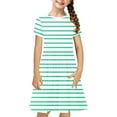 thumbnail image 1 of Qingpeng Toddler Girl's T Shirt Dresses Summer Casual Short Sleeve Crew Neck Loose Solid Color Basic Dresses, 1 of 1
