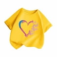 thumbnail image 1 of Qingpeng Toddler Girls Cute Heart Graphic Crewneck Short Sleeve Regular Fit Casual Tee T-Shirts, 1 of 5