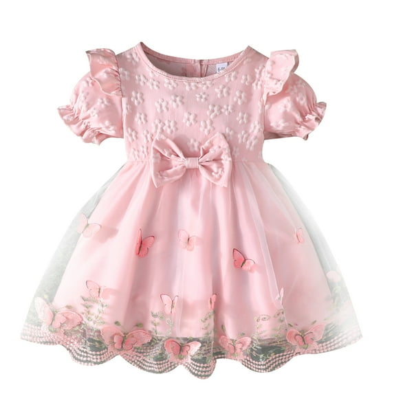 Qingpeng Toddler Girls Summer Dress Sleeveless Print T-Shirt Dress for Girls