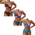 thumbnail image 1 of Qingpeng Two Piece Bikini Swimsuit for Women Crisscross American Flag Bathing Suit High Waisted Swimsuit, 1 of 3