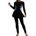 thumbnail image 1 of Qingpeng Two Piece Swimsuits for Women Full Cover Long Sleeve Rash Guard Pants Bathing Suit Modest Swimwear, 1 of 7