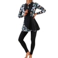 thumbnail image 1 of Qingpeng Two Piece Swimsuits for Women Full Cover Long Sleeve Rash Guard Pants Bathing Suit Modest Swimwear, 1 of 7