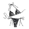 thumbnail image 1 of Qingpeng Two Piece Womens Striped Bikini Swimsuit Set Adjustable Strap Bathing Suit with Triangle Shorts, 1 of 5