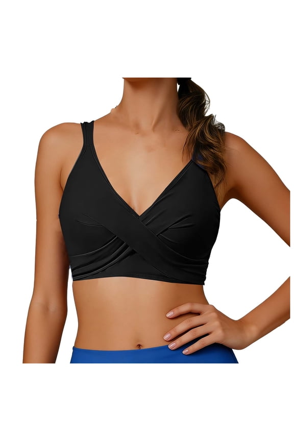 Women Bikini Top - Push Up Large Bust Swimsuit Top Padded Twist Front Bathing Suit
