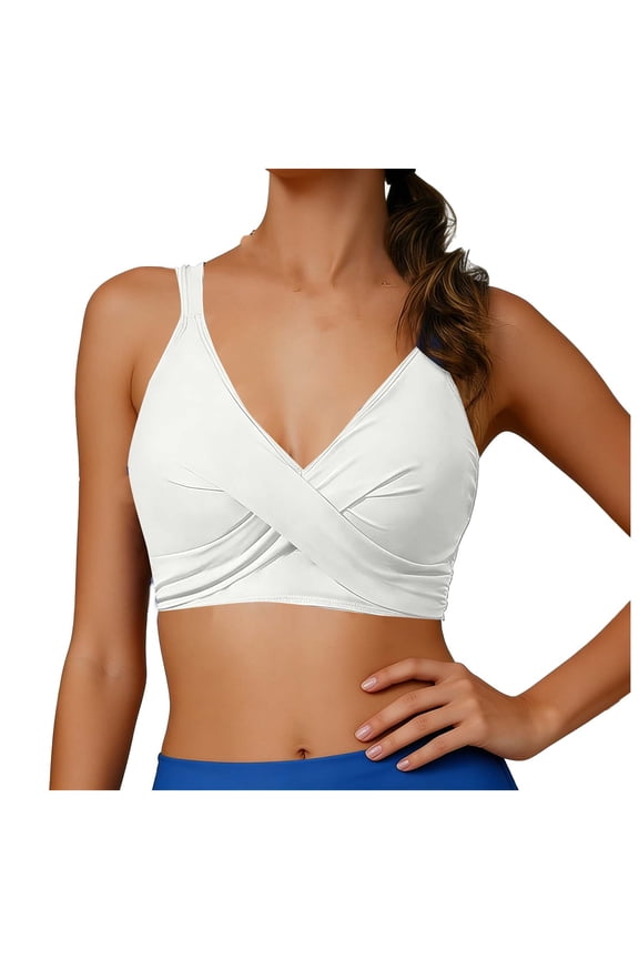 Women Bikini Top - Push Up Large Bust Swimsuit Top Padded Twist Front Bathing Suit
