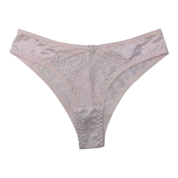 Qingpeng Women Lace Mesh Briefs Solid Color Breathable Underwear Soft Panties Size S-XL