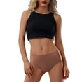 thumbnail image 1 of Qingpeng Women Mid High Waist Seamless Briefs Plus Size Breathable Ice Silk Underwear Panties Size S-XL, 1 of 8